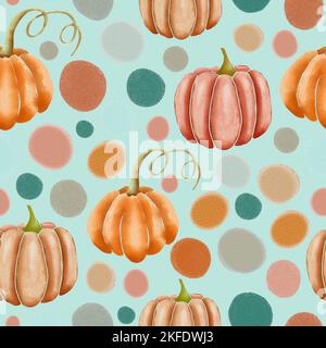 Citrouilles à motif répétitif turquoise Banque D'Images