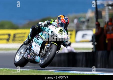 Phillip Island, Australie, 18 novembre 2022. Philipp Oettl d'Allemagne sur l'équipe GoEleven Ducati lors du Championnat du monde de Superbike 2022 de FIM au circuit de Phillip Island sur 18 novembre 2022 à Phillip Island, en Australie. Crédit : Dave Helison/Speed Media/Alamy Live News Banque D'Images