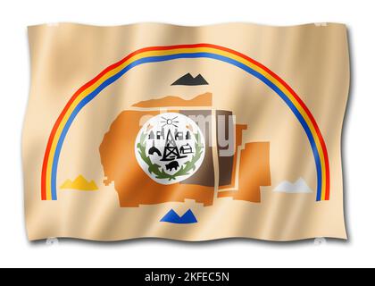 Drapeau ethnique du peuple Navajo, États-Unis. Illustration 3D Banque D'Images