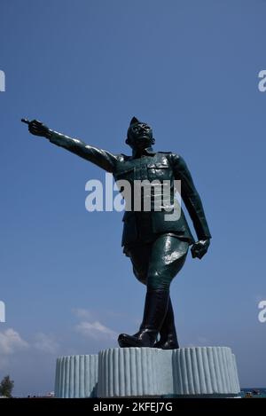 Statue de Subhas Chandra Bose, Gandhi Park, Port Blair, Île Andaman du Sud, Iles Andaman et Nicobar, territoire de l'Union, UT, Inde