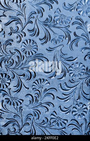 Ancien verre gravé, détail fenêtre à Teresopolis, Rio de Janeiro, Brésil Banque D'Images