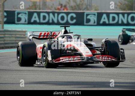 18 novembre 2022, Yas Marina circuit, Abu Dhabi, FORMULE 1 ETIHAD AIRWAYS GRAND PRIX 2022 D'ABU DHABI, sur la photo Kevin Magnussen (DNK), équipe Haas F1 Banque D'Images