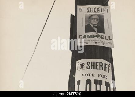 Affiches d'élection. Westmoreland, Pennsylvanie, 1935. Banque D'Images