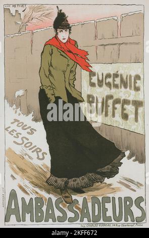 Affiche pour le concert des Ambassadeurs, « EUG&#xe9;nie buffet », C1896. [Editeur: Imprimerie Chaix; lieu: Paris] Banque D'Images