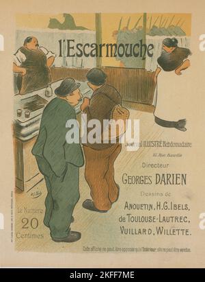 Affiche pour le journal illustr&#xe9; "l'Escarbouche"., C1896. [Editeur: Imprimerie Chaix; lieu: Paris] Banque D'Images