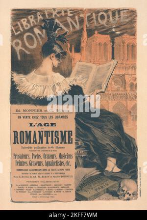 Affiche pour la "Librairie Romantique"., C1896. [Editeur: Imprimerie Chaix; lieu: Paris] Banque D'Images