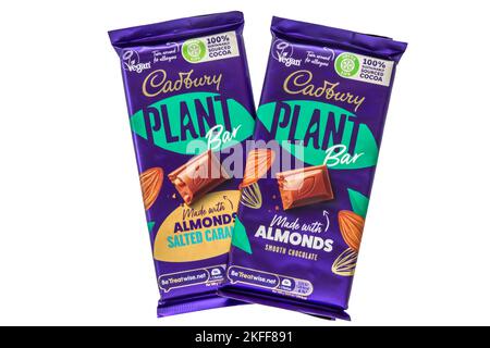 Barres de chocolat végétalien de Cadbury Plant. Banque D'Images