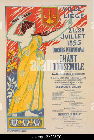 Affiche belge pour le concours international de chant d'ensemble, organis&#xe9; par la ville de Li&#XE8;ge, c1897. [Editeur: Imprimerie Chaix; lieu: Paris] Banque D'Images