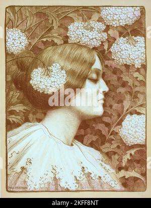 Dessin Original pour les « Maîtres de l'Affiche »., C1900. [Editeur: Imprimerie Chaix; lieu: Paris] Banque D'Images