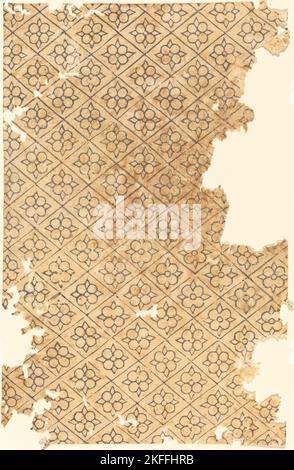 Feuille à motif de fleurs et de losanges. Banque D'Images