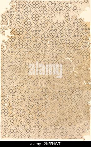 Feuille à motif de fleurs et de losanges. Banque D'Images