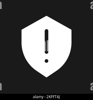 Icône de l'interface utilisateur du glyphe en mode sombre pour danger de sécurité Illustration de Vecteur