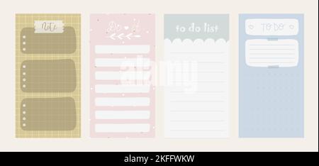 Collection de diverses notes sur papier. Illustration de Vecteur