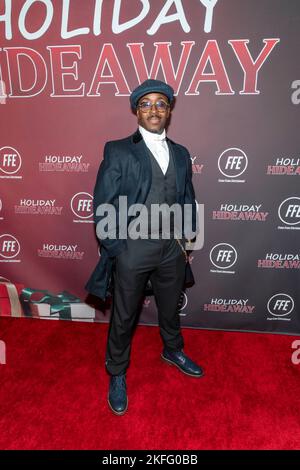 Inglewood, CA - 17 novembre 2022, Kwame assiste à LA première DE BET+ 'Holiday Hideaway' à Los Angeles au Miracle Theatre, Inglewood, CA on 17 novembre 2022 Banque D'Images