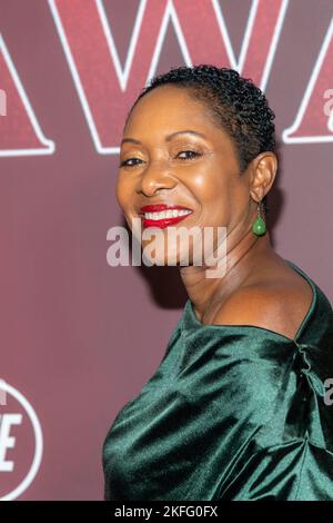 Inglewood, CA - 17 novembre 2022, Shelley Robertson assiste à LA première DE BET+ 'Holiday Hideaway' à Los Angeles au Miracle Theatre, Inglewood, CA on 17 novembre 2022 Banque D'Images