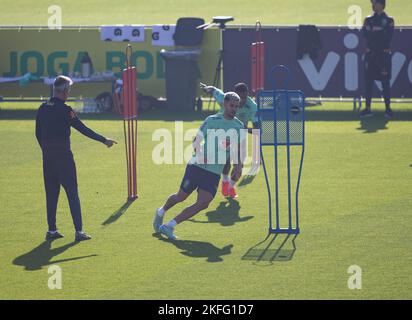 Turin, Italie. 18th novembre 2022. Bruno Guimaraes du Brésil pendant les entraînements de l'équipe nationale de football du Brésil avant la phase finale de la coupe du monde 2022 au Qatar, au Centre d'entraînement de Juventus, 18 novembre 2022, Turin, Italie. Photo Nderim Kaceli crédit: Agence de photo indépendante/Alamy Live News Banque D'Images