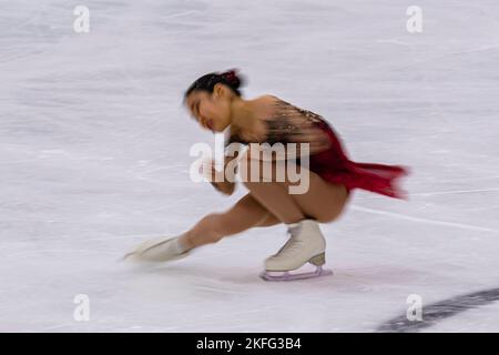SHEFFIELD, Sheffield. 13th novembre 2022. Mai Mihara du Japon participe au patinage féminin gratuit lors du Grand Prix de l'UIP - MK John Wilson Trophée 2022 à ICE Sheffield le dimanche 13 novembre 2022. SHEFFIELD, Sheffield. Credit: Taka G Wu/Alay Live News Banque D'Images