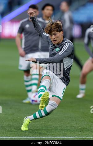 SYDNEY, AUSTRALIE - NOVEMBRE 17 : Kyogo Furuhashi du Celtic FC se réchauffe avant le match entre Sydney et le Celtic au stade Allianz de 17 novembre 2022 à Sydney, en Australie Banque D'Images