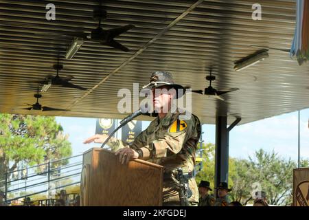 1st Cavalry Division a accueilli de nouveaux troopers après qu'ils ont terminé leur intégration de troupe Pegasus en traitement à fort Hood, Texas, 15 septembre 2022. Les troopistes passent moins de deux semaines à apprendre l'histoire de la division et à obtenir le temps de s'établir. Banque D'Images