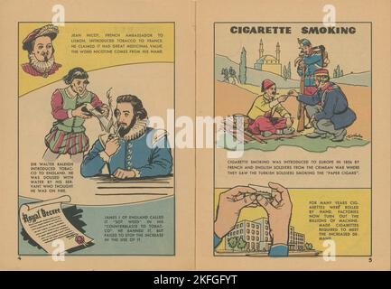 Un livret de campagne anti-tabac de 1963. Commandé par le gouvernement de la Colombie-Britannique, Canada. Histoire Banque D'Images