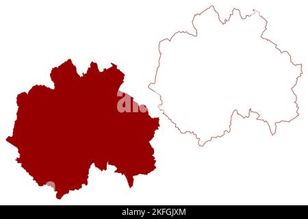 Quartier non métropolitain de Stafford, quartier (Royaume-Uni de Grande-Bretagne et d'Irlande du Nord, comté cérémonial Staffordshire ou Staffs, Angleterre) Illustration de Vecteur