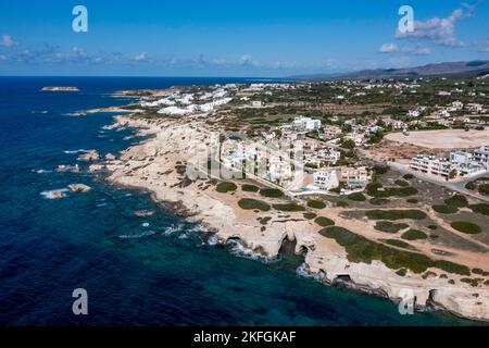 Propriété de luxe en front de mer, Grottes de mer, Peia, Paphos, Chypre Banque D'Images