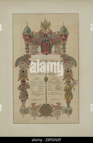 Afishi, c1883. [Éditeur : v Conseil. Ekspeditsii zagotovleniia gosudarstvennikh bumag; lieu: Sanktpeterburg] titre(s) supplémentaire(s): Affiche ou projet de loi à l'occasion du couronnement de l'empereur Alexandre III Banque D'Images