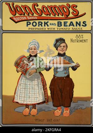Van Camp's Boston Baked porc & amp ; haricots, c1901. Banque D'Images