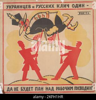 Ukrainiens et Russes ensemble, 1920. [Editeur: ROSTA; lieu: Moscou] titre(s) supplémentaire(s): Ukraintsev i russkikh klich odin Banque D'Images