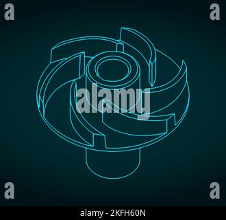 Illustration vectorielle stylisée des plans de la roue à aubes des plans isométriques Illustration de Vecteur