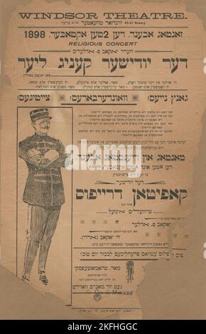 Der Yudisher Kapitan Drayfus oyf dem Tayvel's Inzel, c1898-10-03 - 1898-10-04. [Editeur: Windsor Theatre; lieu: New York] titre(s) supplémentaire(s): Le capitaine juif Dreyfus sur l'île Devil's Banque D'Images