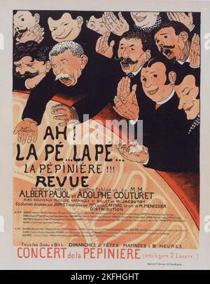 Affiche pour la Revue Ah! la P&#xe9;.. la P&#xe9;.. la P&#xe9;pini&#XE8;re', c1898. [Editeur: Imprimerie Chaix; lieu: Paris] Banque D'Images