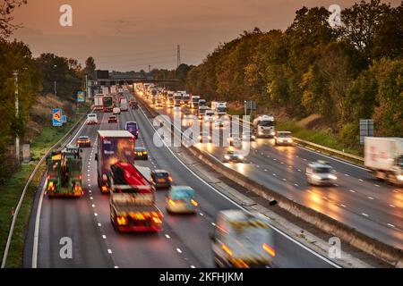 Sunrise M6 autoroute Alsager Cheshire est près de Stoke-on-Trent Banque D'Images