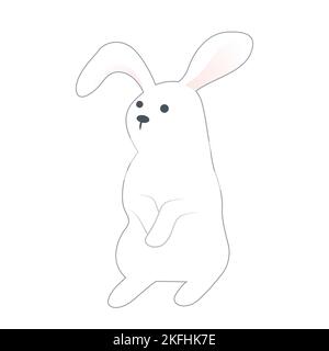 Le lapin blanc . Un élément de conception. Clipart vectoriel. Illustration de Vecteur