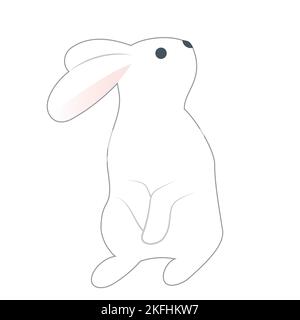 Le lapin blanc . Un élément de conception. Clipart vectoriel. Illustration de Vecteur