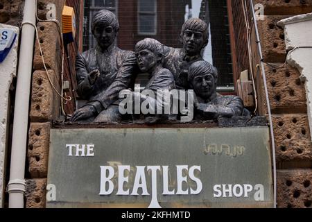 Boutique Liverpool The Beatles, boutique de cadeaux Banque D'Images