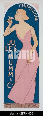 Affiche pour le « Champagne Jules Mumm », c1898. [Editeur: Imprimerie Chaix; lieu: Paris] Banque D'Images