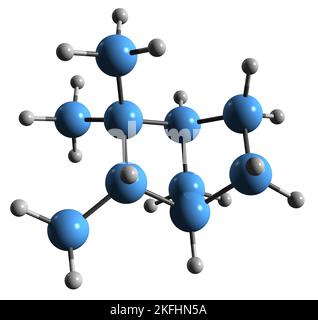 3D image de la formule squelettique de l'Isocamphane - structure chimique moléculaire du Dihydrocamphène isolé sur fond blanc Banque D'Images