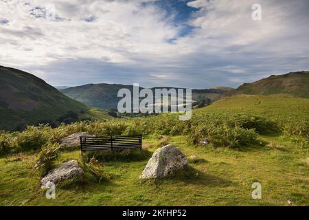 Vue depuis le banc sur Howstead Brow, dans le district de English Lake Banque D'Images