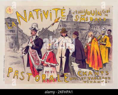 Affiche pour la pastorale de "la Nativit&#xe9;"., c1898. [Editeur: Imprimerie Chaix; lieu: Paris] Banque D'Images