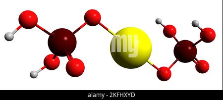 3D image de la formule squelettique du phosphate de calcium - structure chimique moléculaire du phosphate monocalcique isolé sur fond blanc Banque D'Images