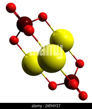 3D image de la formule squelettique du phosphate tricalcique - structure chimique moléculaire du phosphate tribasique de calcium isolé sur fond blanc Banque D'Images