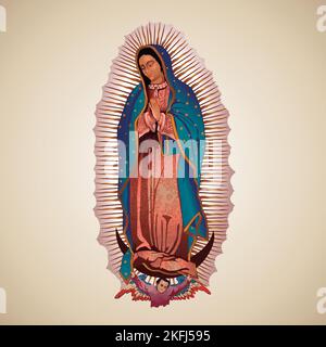 Notre Dame de Guadalupe Vierge, religion, Virgen de Guadalupe, Festival de la Vierge de Guadalupe, Catholicisme, Basilique, Cathédrale Illustration de Vecteur