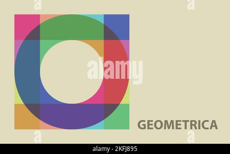 Modèle de carte de forme géométrique simple et colorée. Motif graphique vectoriel Illustration de Vecteur