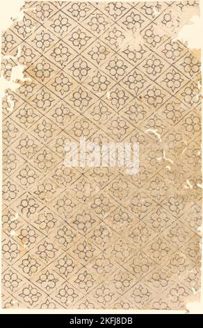 Feuille à motif de fleurs et de losanges. Banque D'Images