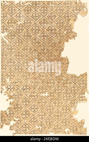 Feuille à motif de fleurs et de losanges. Banque D'Images