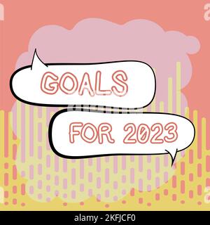 Texte d'écriture objectifs pour 2023. Approche commerciale les choses suivantes que vous voulez avoir et réaliser en 2023 Banque D'Images