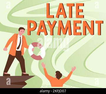 Écriture affichant le texte retard de paiement. Aperçu de l'entreprise paiement effectué au prêteur après la date d'échéance Banque D'Images