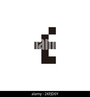 Lettre TE et t E point symbole géométrique logo simple vecteur Illustration de Vecteur