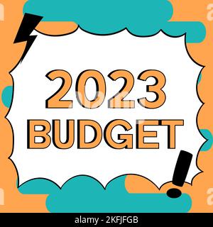 Légende conceptuelle Budget 2023. Concept Internet Plan financier d'entreprise pour la nouvelle année Stratégie d'investissement Banque D'Images